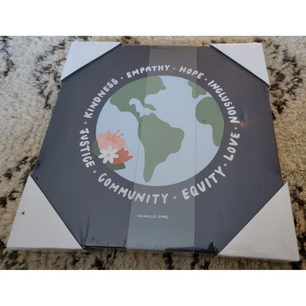 canvas wall art 10" x 10" kindness empathy hope inclusion love equity community